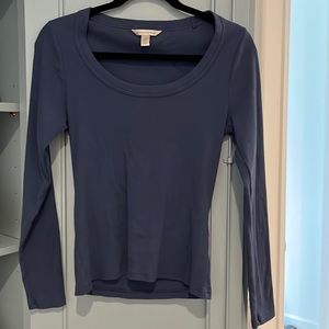 Banana Republic Long Sleeves Ribbed Scoop neck Top